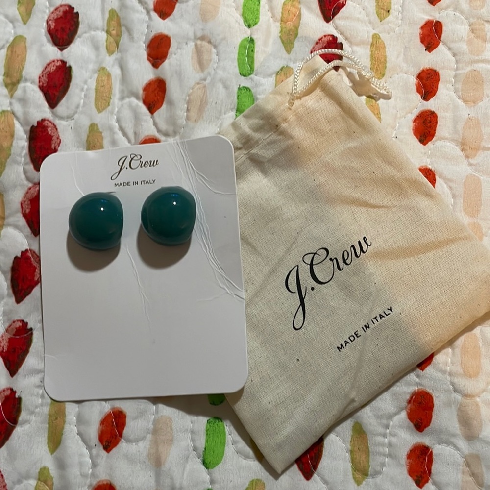 J.Crew earrings. They are pierced. Green color